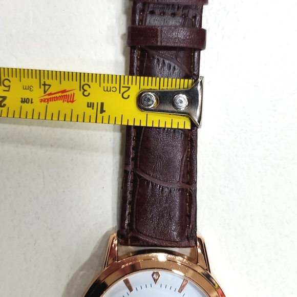Mreurio watch NEW in box Men's rose gold faux Alligator brown leather strap - Picture 6 of 7